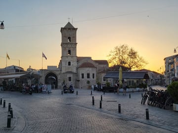 The Church of Saint Lazarus and its square at dusk